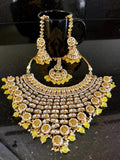Yellow and White Kundan Set