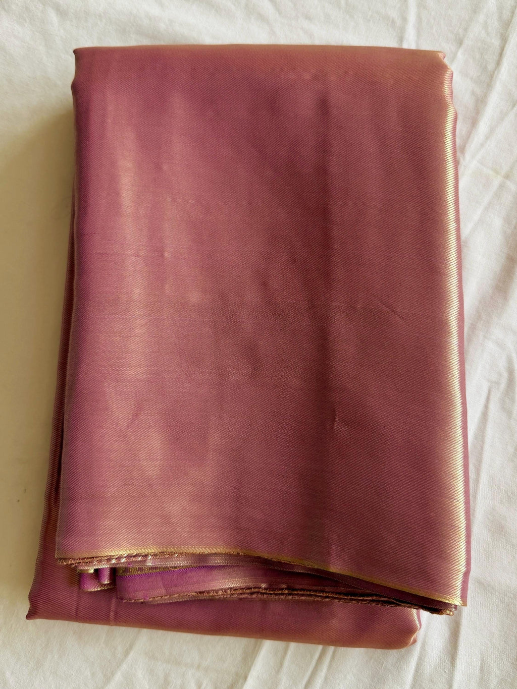 Rose Gold Kanjeevaram Tissue Saree | Metallic Glow Wedding Wear (Fall Pico Included)
