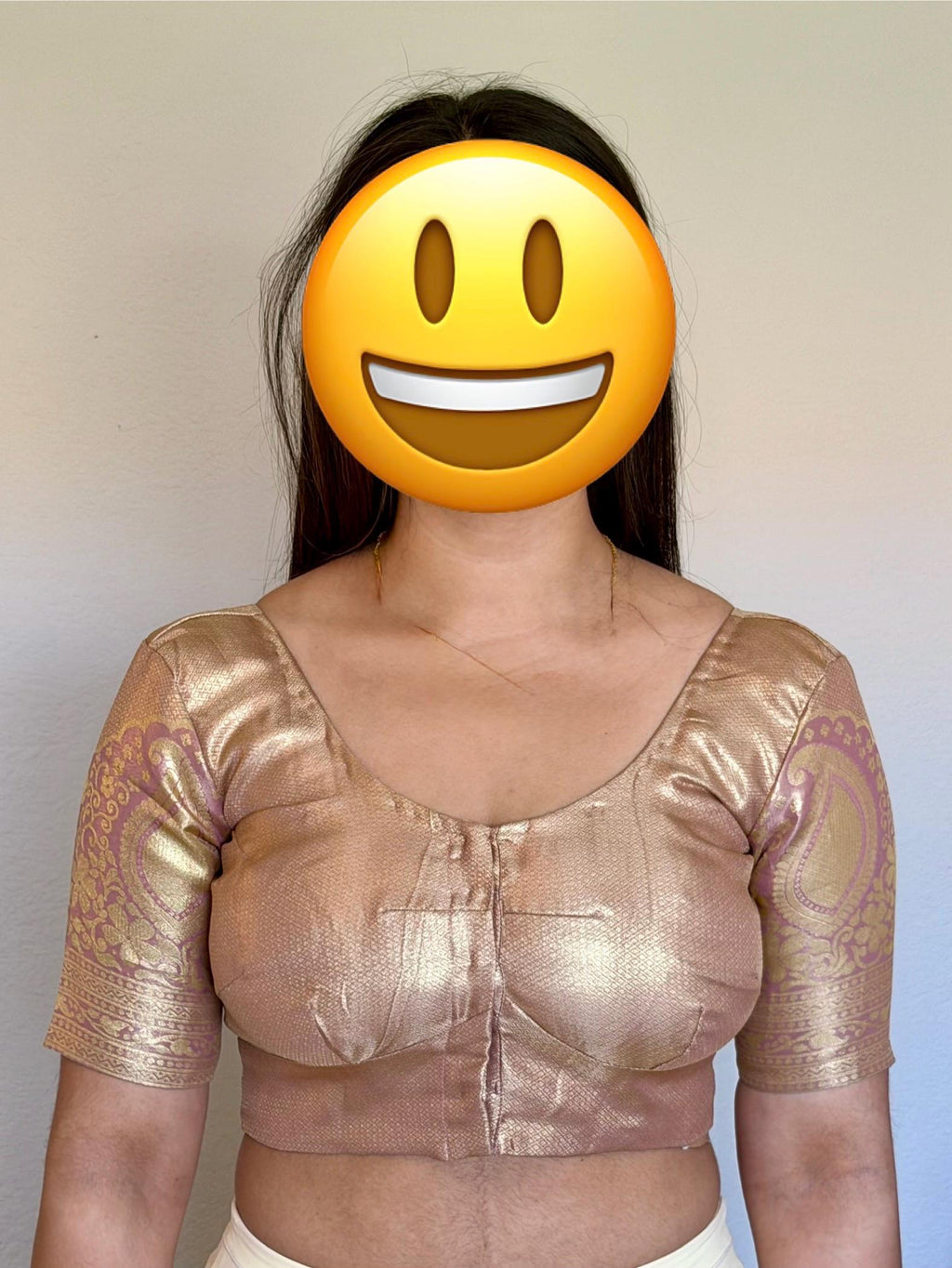 Rose Gold Kanjeevaram Tissue Saree | Metallic Glow Wedding Wear (Fall Pico Included)