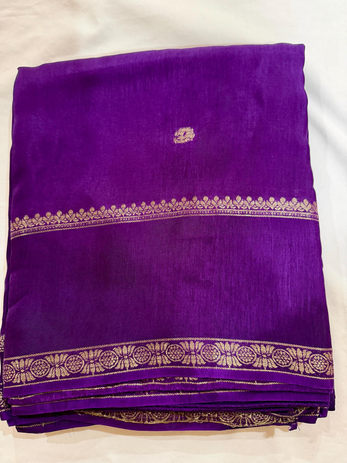 Purple Crepe Silk Saree | Fall and Pico Included