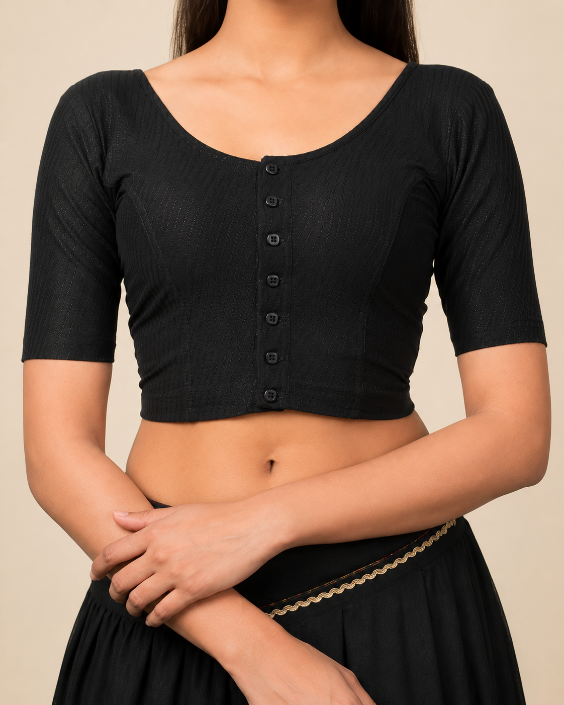 Front Button Stretchable Blouse