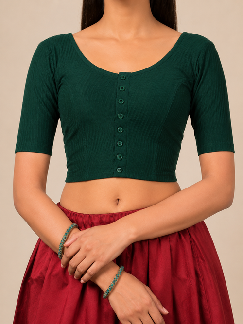 Front Button Stretchable Blouse