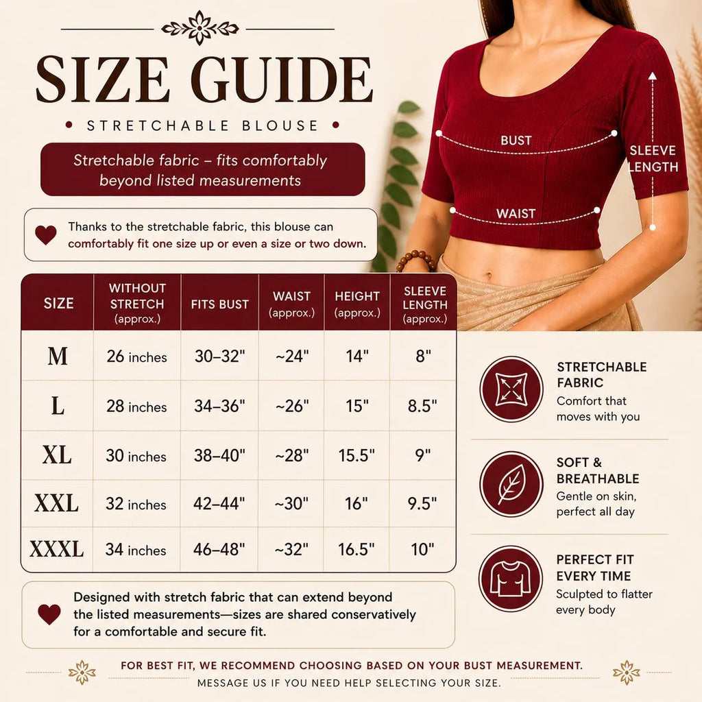Front Button Stretchable Blouse